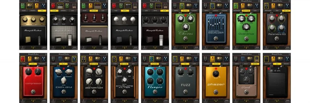 IK Multimedia iRig UA audio interface shown front-on against dark background, displaying compact rectangular design with control knobs and