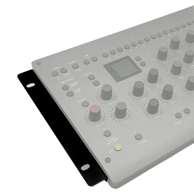 Console 1 Fader MKIII control surface angled view showing gray faders and knobs with black metal side panel