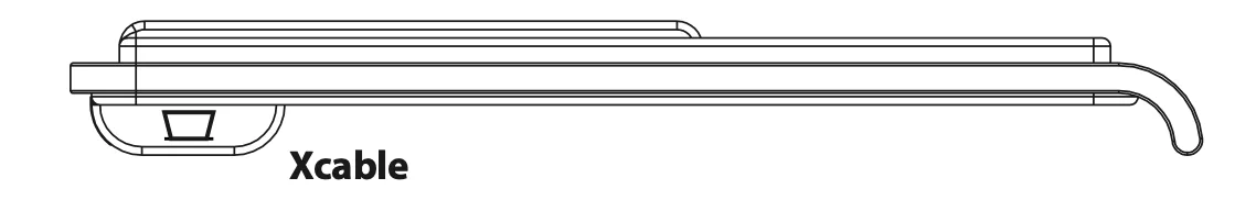ESI Xcable audio connector shown in top-down technical diagram view against white background