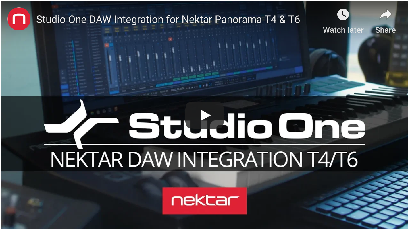 Studio One DAW Integration for Nektar Panorama T4 & T6